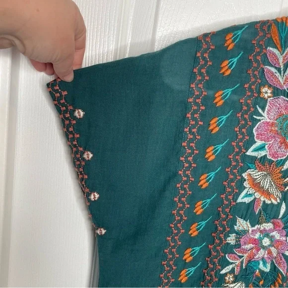 Johnny Was Floral Embroidered Bohemian Peasant Festival Mini Dress XS - Picture 10 of 14